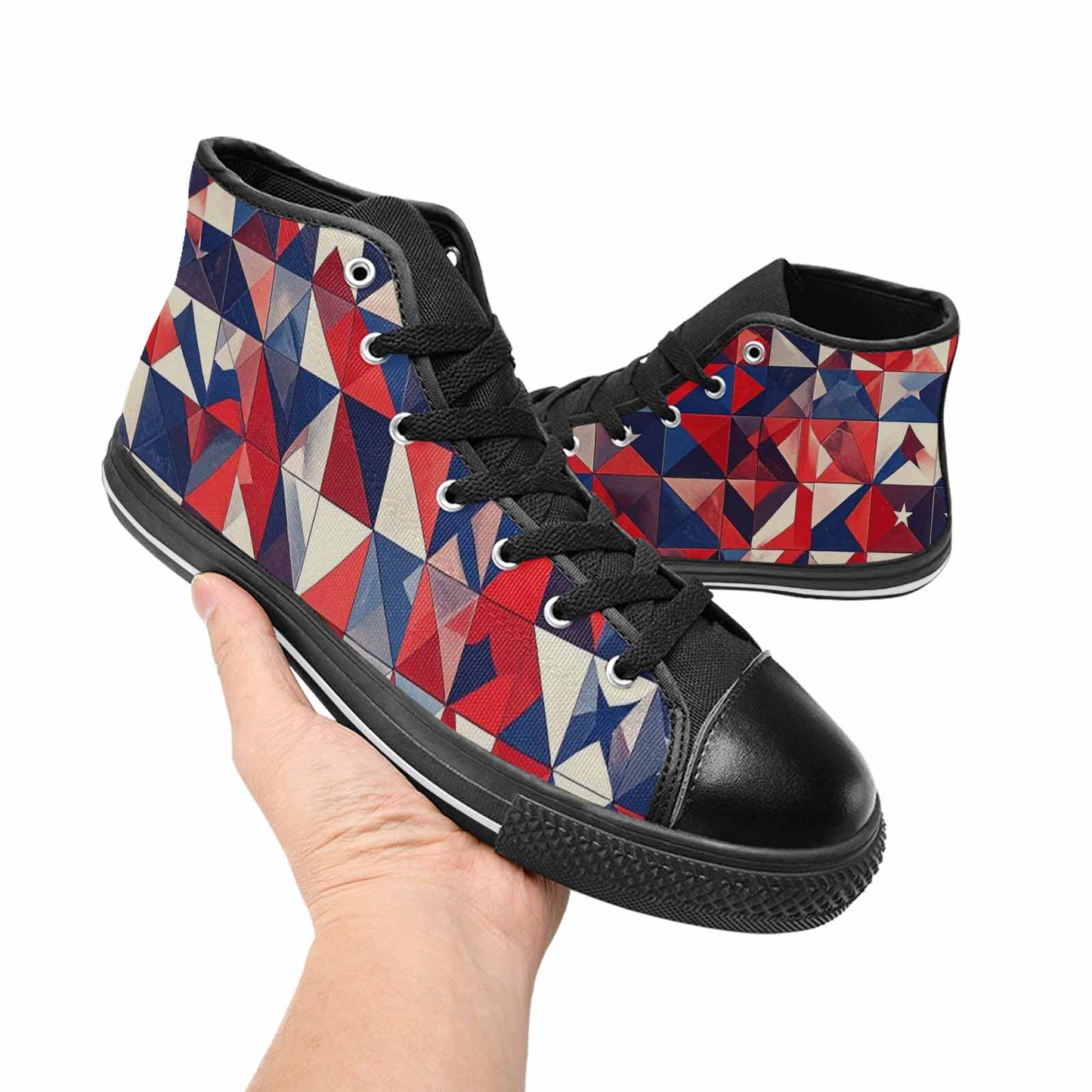 MEN'S American Flag Stars High Top Canvas Vivid Shoes