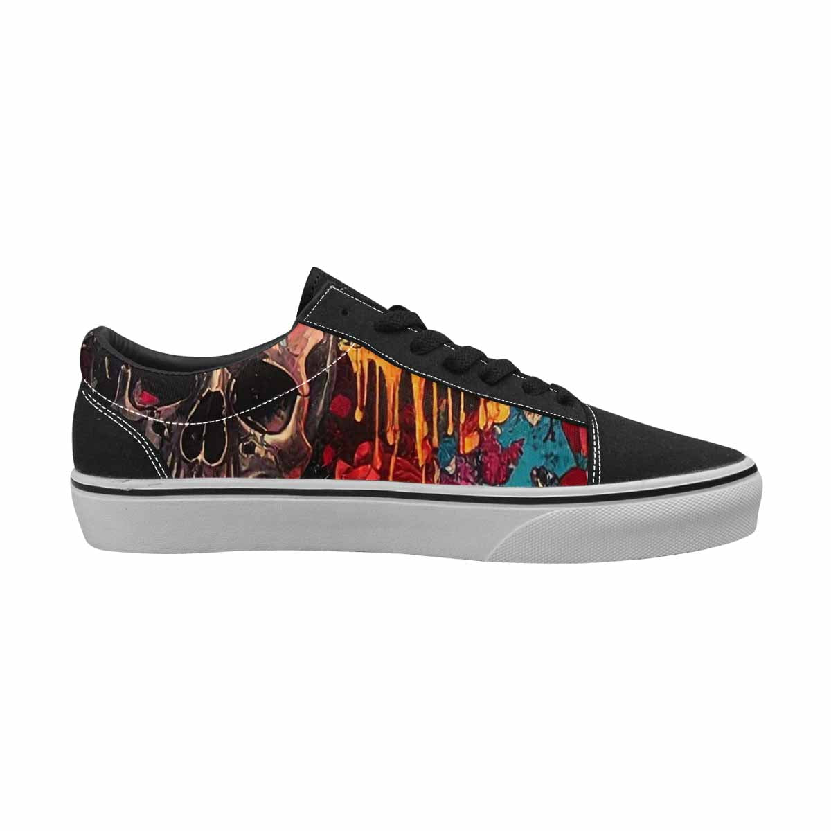 WOMEN'S Skulls Roses Skulls Roses Lace-Up Canvas Dark Academia Sneakers