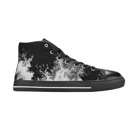 MEN'S Tie Dye Acid Wash Black White High Top Canvas Cottagecore Sneakers