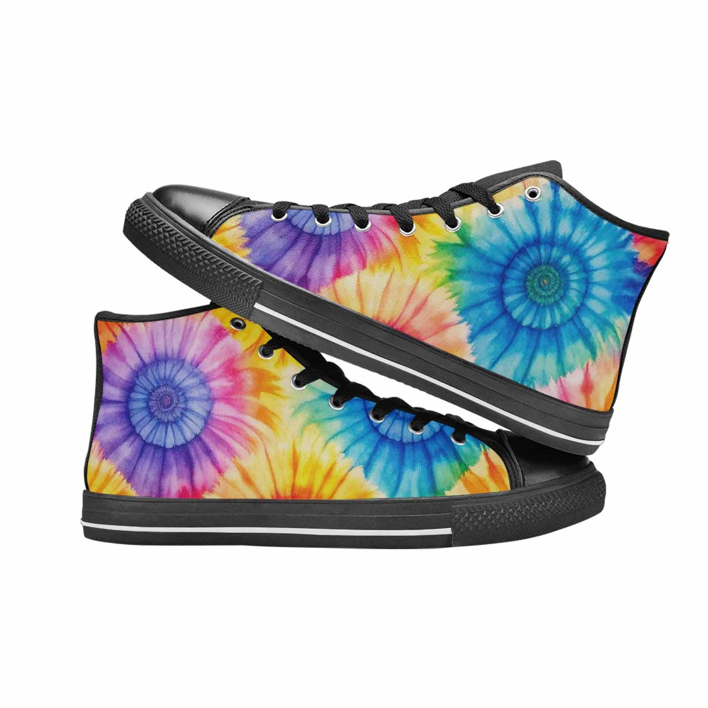 MEN'S Tie Dye Swirl High Top Canvas Grunge Shoes