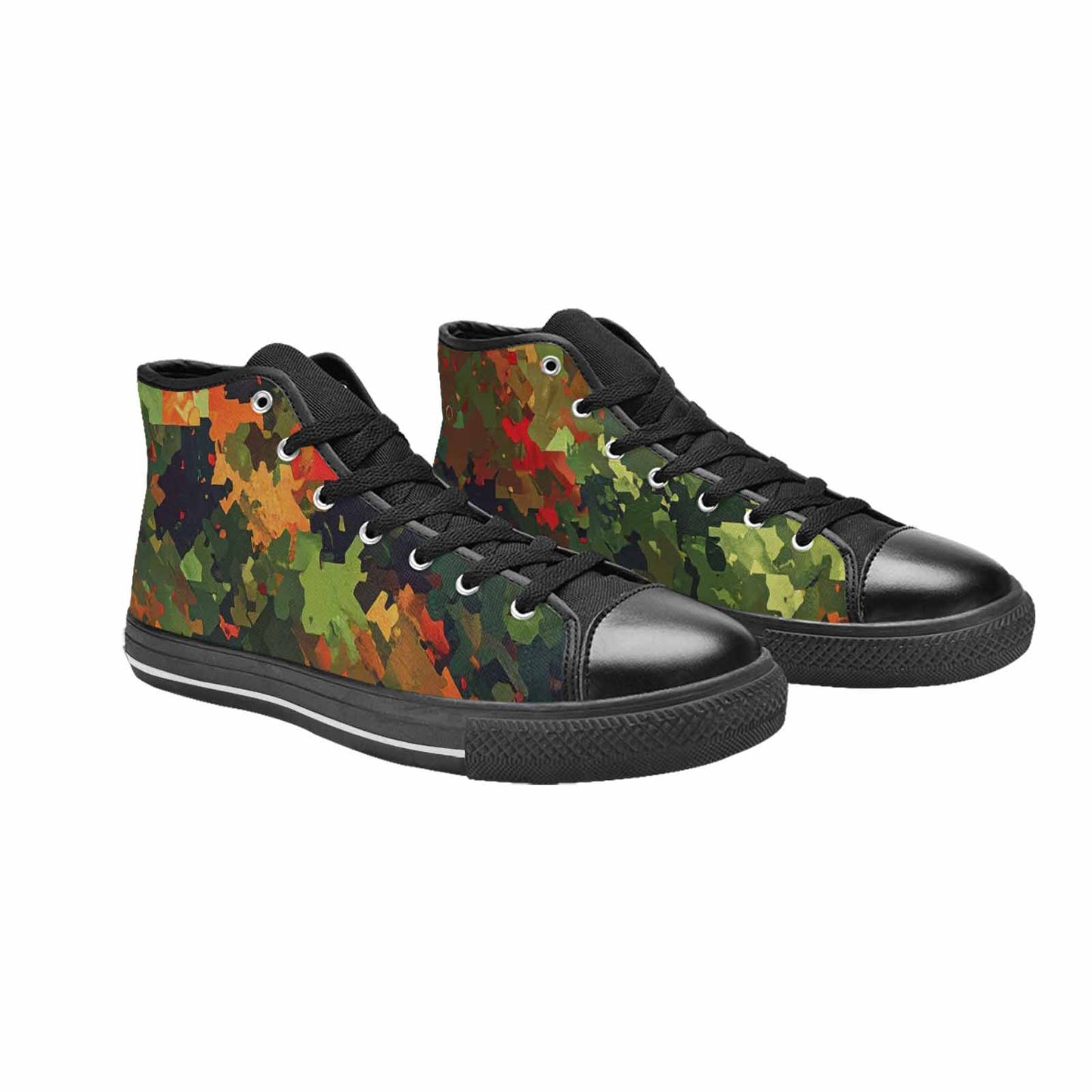 WOMEN'S Military Camouflage Blotch High Top Canvas Grunge Sneakers