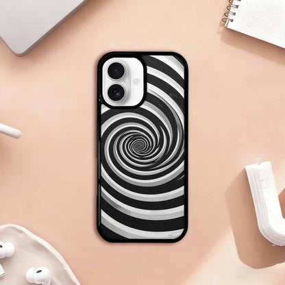 iPhone 17 Case — Hypnotic Spiral Optical Illusion Original Art, Custom Art Phone Cover