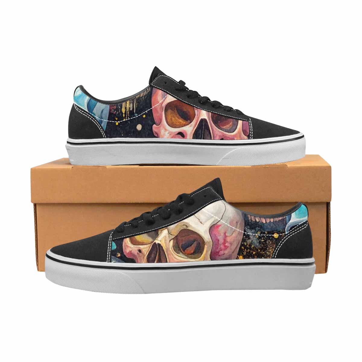 WOMEN'S Skulls  Marble Skulls Lace-Up Canvas Dreamcore Shoes