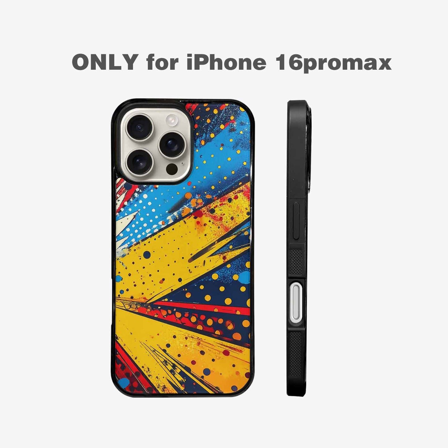 iPhone 16 Pro Max Case — Comic Halftone Comic Bursts Pattern Hundreds, Personalized Phone Case