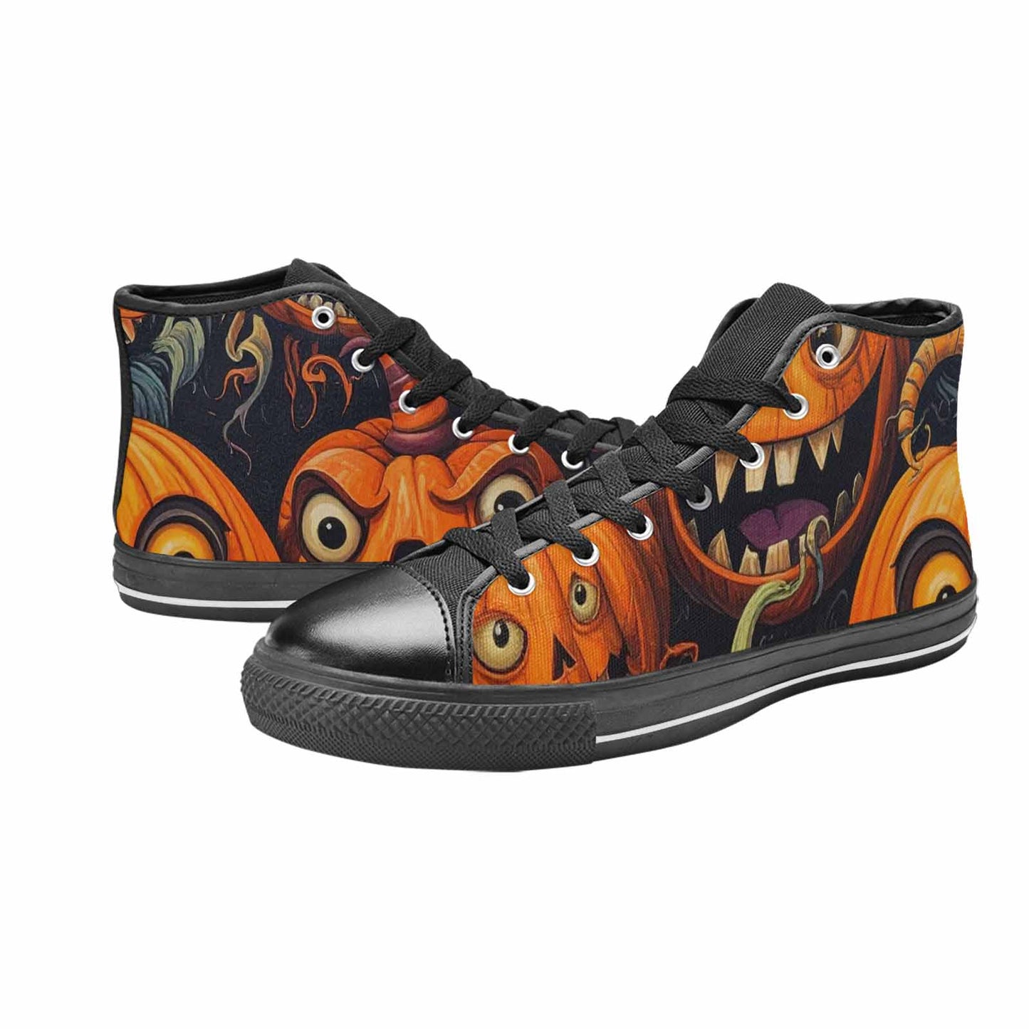 WOMEN'S Cartoon Pumpkin Monster High Top Canvas Y2K Custom Sneakers