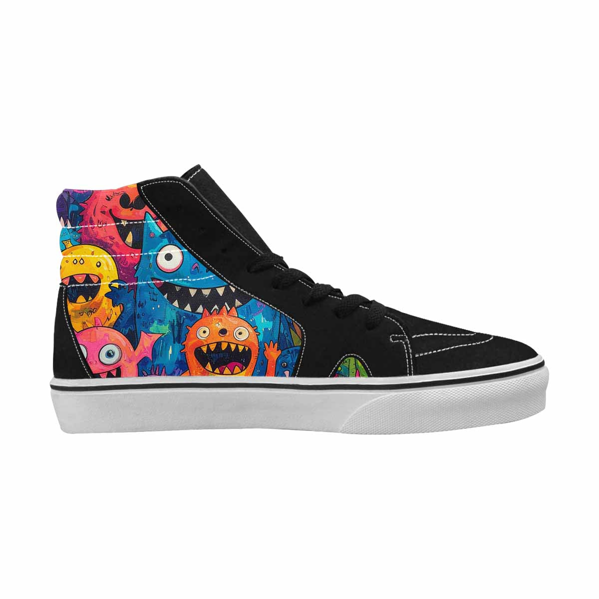 WOMEN'S Goofy Cartoon Monster High Top Canvas Surreal Custom Shoes
