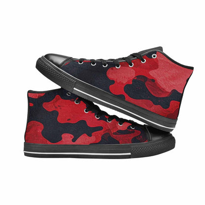 MEN'S Tactical Camo Red Black High Top Canvas Dark Academia Sneakers