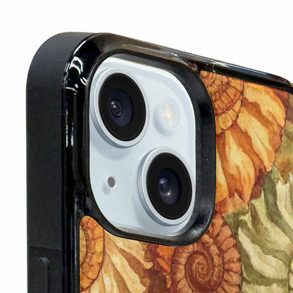 iPhone 15 Plus Case — Tie Dye Earth Tones Blended Overlapping, Custom Printed Phone Case