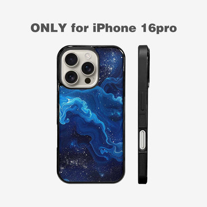 iPhone 16 Pro Case — Galaxy Art Blue Starfield Small Galaxy, Personalized Phone Case