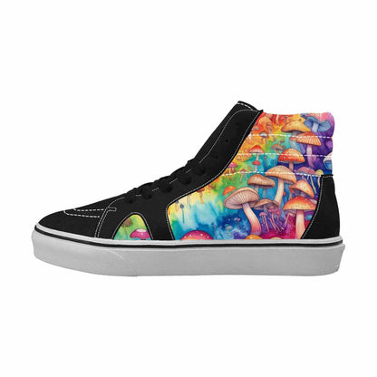 MEN'S Mushrooms  Tie Dye High Top Canvas Surreal Custom Shoes