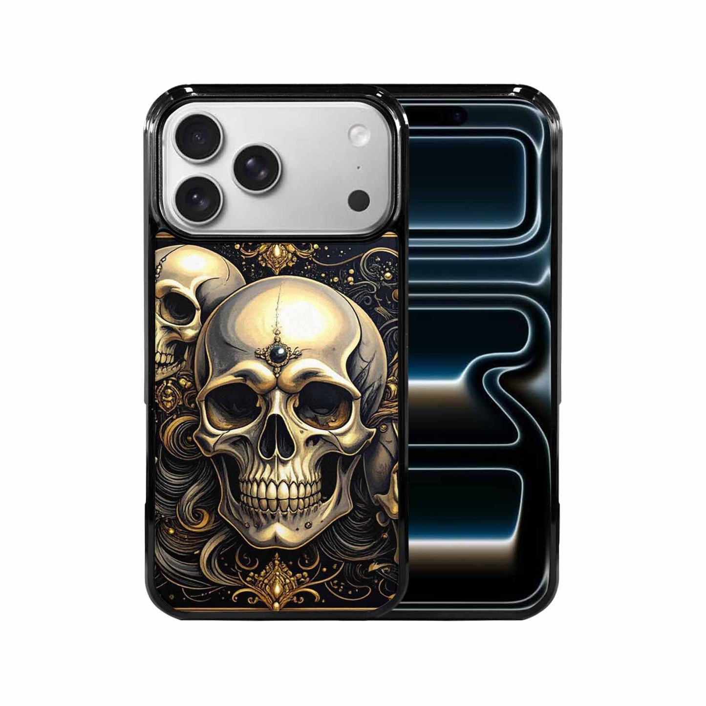 iPhone 17 Pro Max Case — Skull Dark Art Gothic Print Gothic, Custom Made Phone Cover