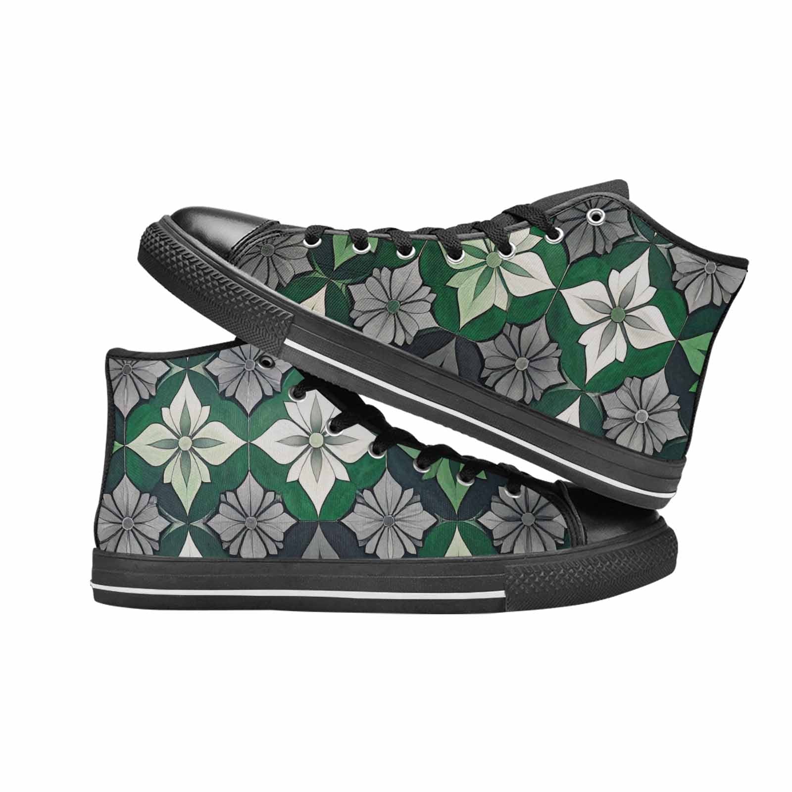 MEN'S Aromantic Flag Color High Top Canvas Wallpaper Art Shoes