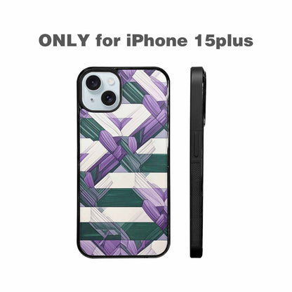 iPhone 15 Plus Case — Genderqueer Flag Color Theme Small Rainbow, Custom Print Case Cover