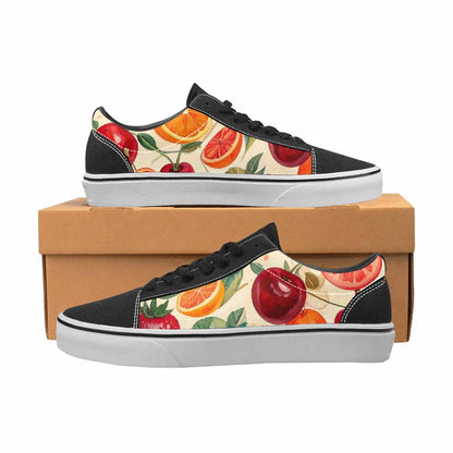 MEN'S Cherry Fruit Print Canvas Lace-Up Vivid Sneakers