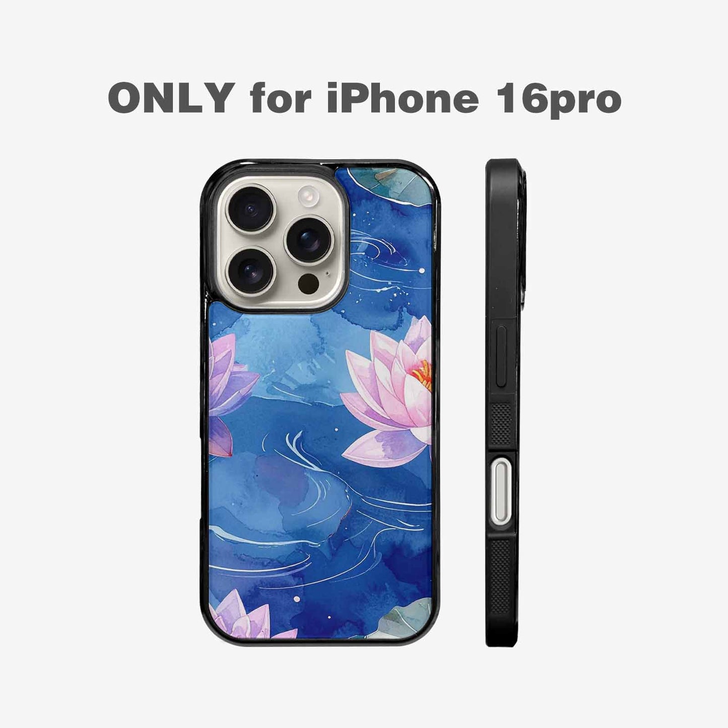 iPhone 16 Pro Case — Monet Water Lilies Painting Pattern, Custom Printed Phone Case