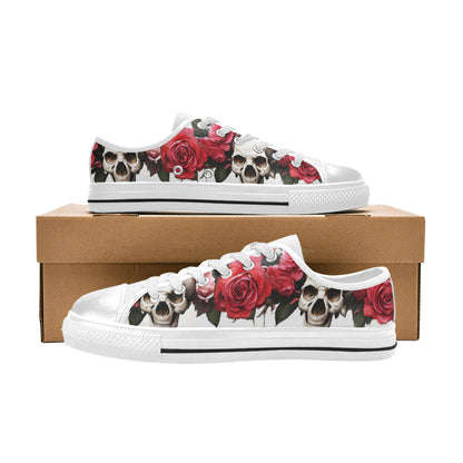 WOMEN'S Skulls Roses Deluxe 13 Canvas Dark Academia Custom Sneakers