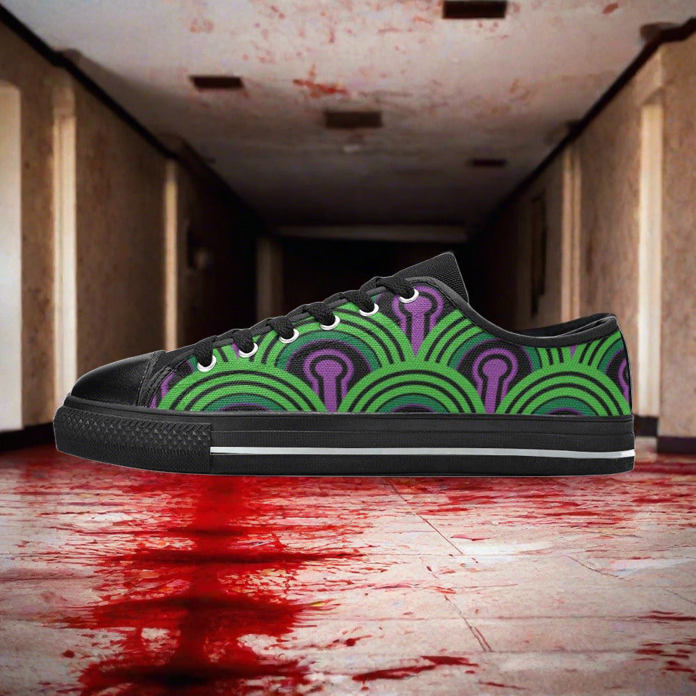 Mermaid Crimson Black Vivid WOMEN Bold Art - Freaky Shoes | Custom Art Sneakers
