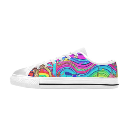 MEN'S Trippy Acid World Art Canvas Dreamcore Custom Sneakers