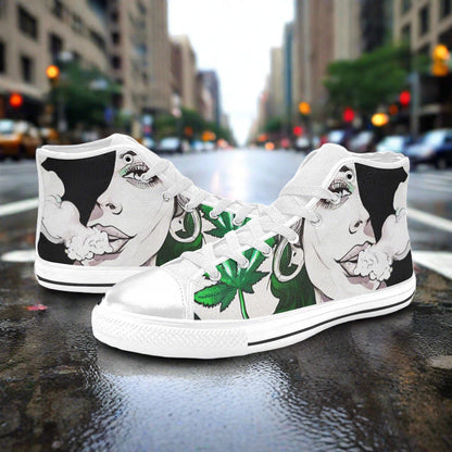 Phoenix Pink Cream Unique WOMEN Bold Art - Freaky Shoes | Custom Art Sneakers