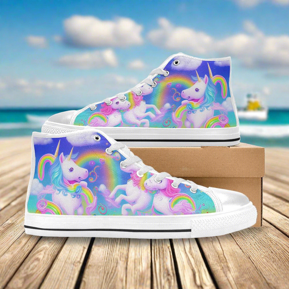 Cherry Blossom Purple Teal Custom WOMEN Bold Art - Freaky Shoes | Custom Art Sneakers