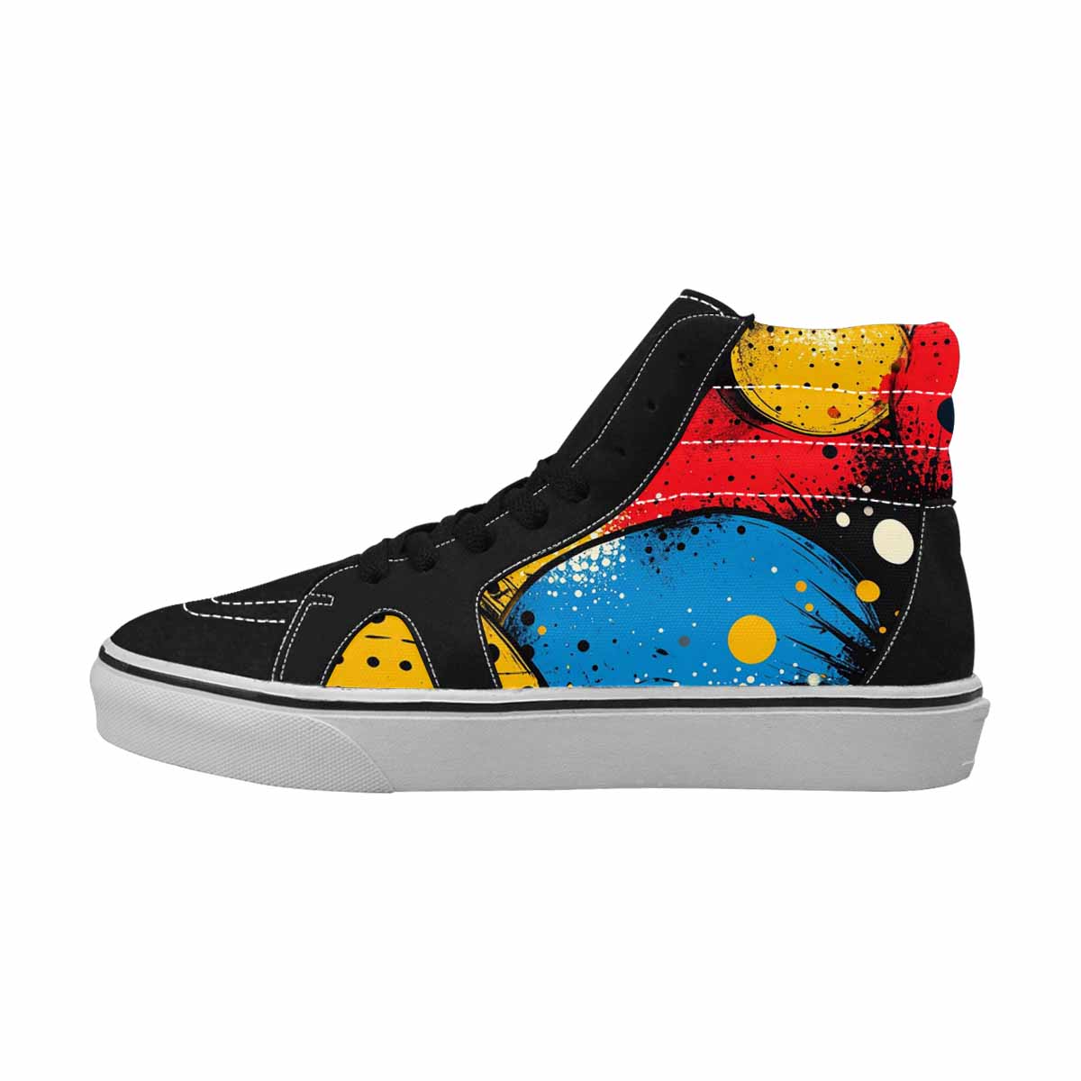 WOMEN'S Comic Book Halftone High Top Canvas Vibrant Chaos Sneakers