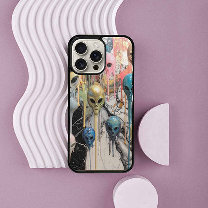 iPhone 16 Pro Max Case — Aliens Marblemelting Aliens Pa Eif, Custom Art Phone Cover