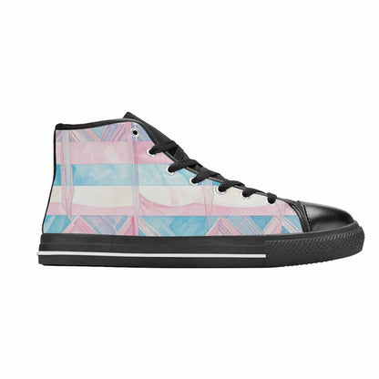 MEN'S Transgender Flag Color High Top Canvas Dark Academia Shoes