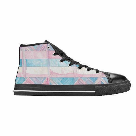 MEN'S Transgender Flag Color High Top Canvas Dark Academia Shoes