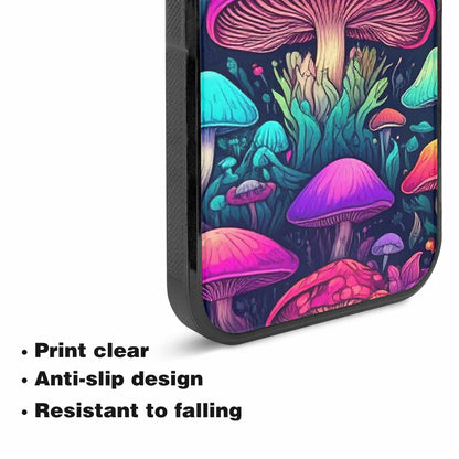 iPhone 15 Plus Case — Mushroom Psychedelic Art Seamless Pattern Vibrant, Custom Printed Phone Case