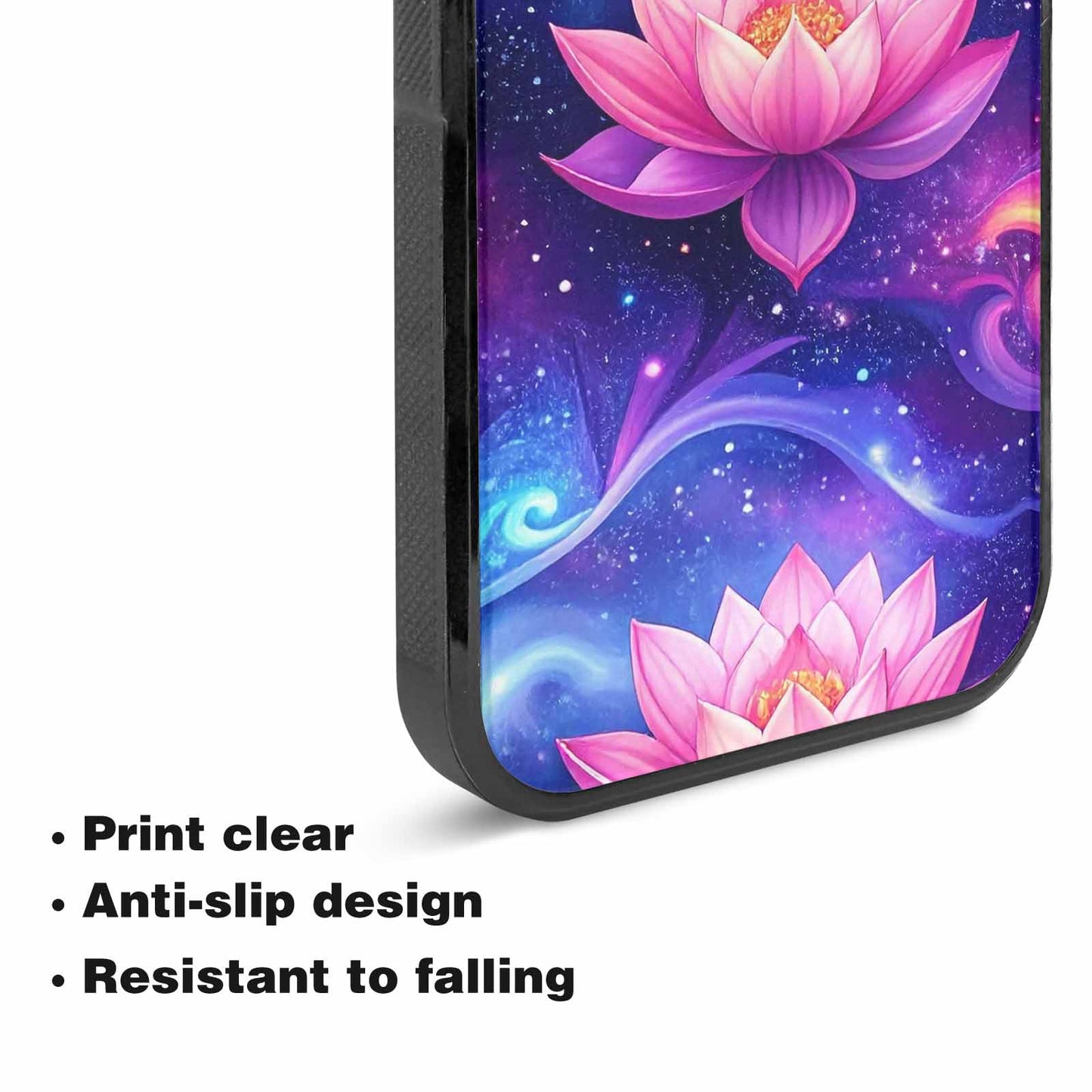 iPhone 15 Plus Case — Lotus Galaxy Art Seamless Pattern Vibrant, Custom Phone Case