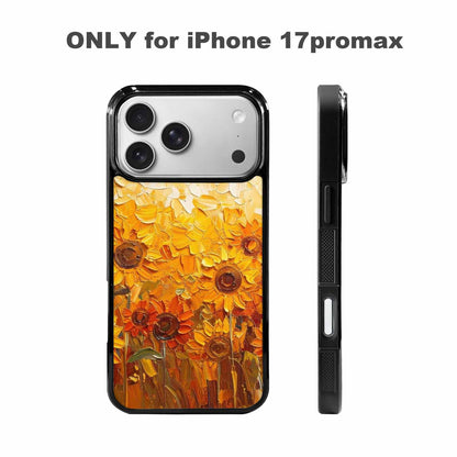 iPhone 17 Pro Max Case — Impressionist Sunflower Brushstroke Pattern Floral, Personalized Phone Case