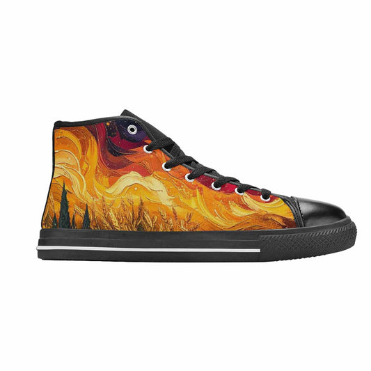 MEN'S Van Gogh-Style Swirl High Top Canvas Vivid Shoes