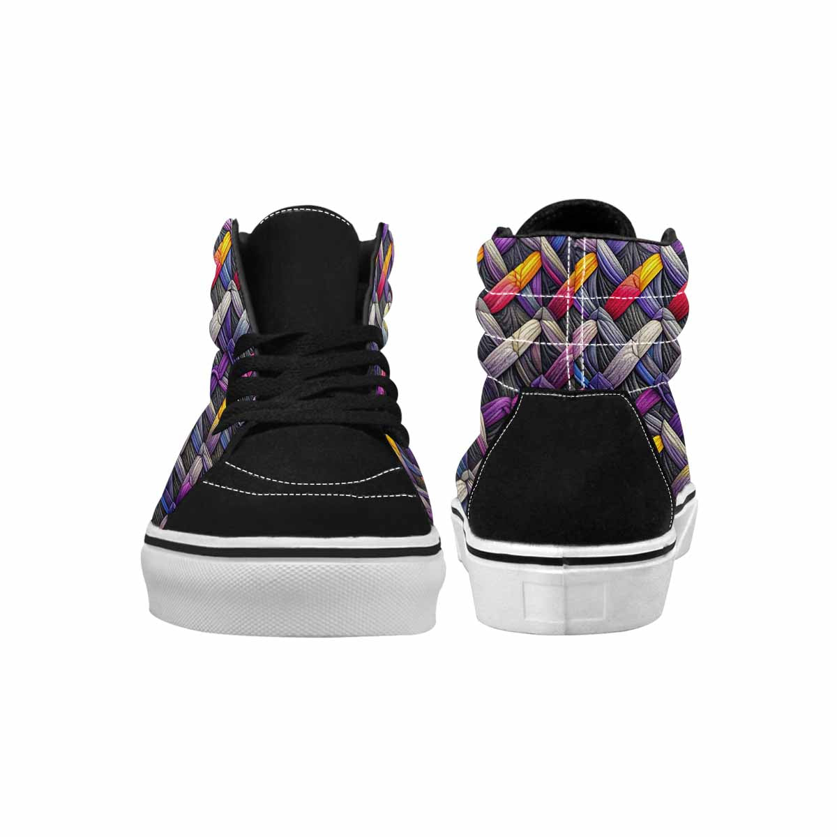 MEN'S Asexual Flag Color High Top Canvas Vibrant Chaos Custom Shoes