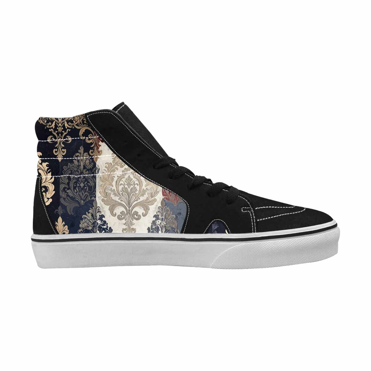 WOMEN'S Damask Ornamental Wallpaper High Top Canvas Surreal Custom Sneakers