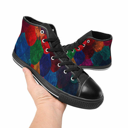 WOMEN'S Dark Snake Print High Top Canvas Cottagecore Custom Sneakers