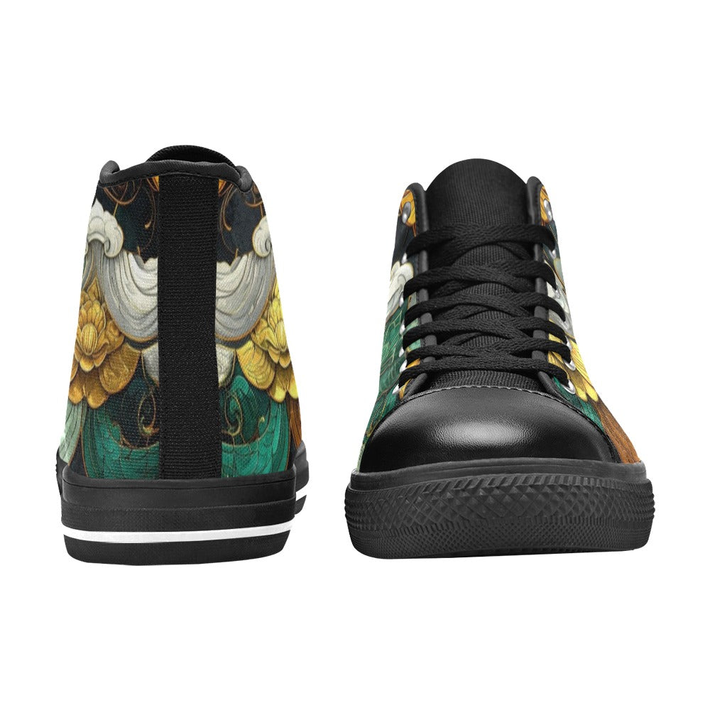 MEN'S Dragon Scale Fantasy Art High Top Canvas Grunge Custom Shoes