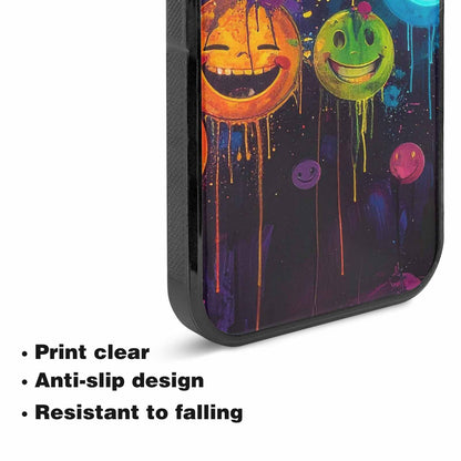 iPhone 15 Plus Case — Smiley Faces Glow Smiley Faces Pattern, Custom Designed Case Cover