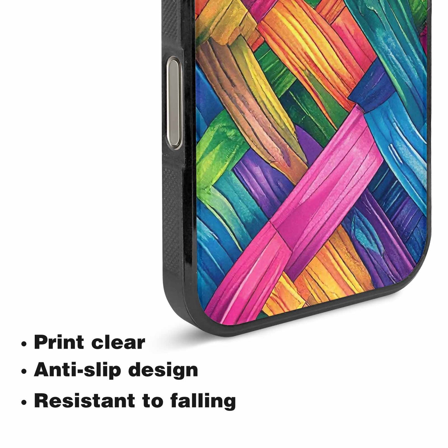 iPhone 16 Pro Case — Polysexual Flag Color Theme Small Rainbow, Personalized Phone Case