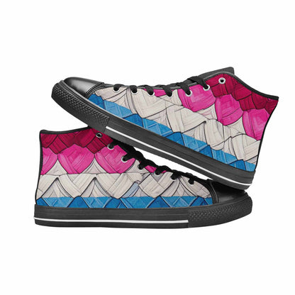 MEN'S Genderfluid Flag Color High Top Canvas Y2K Custom Shoes