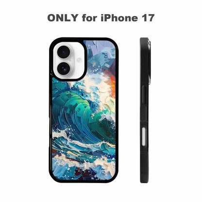 iPhone 17 Case — Wave Crest Splash Wave Watercolor Abstract, Custom Made Phone Cover