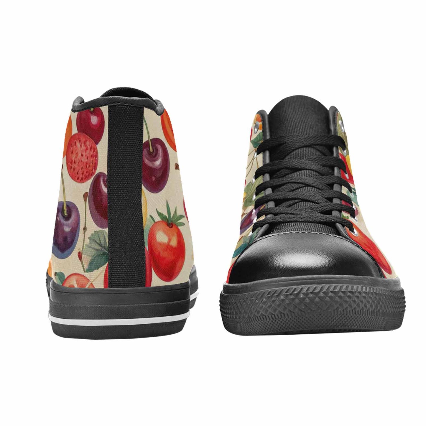 WOMEN'S Cherry Fruit Print High Top Canvas Wallpaper Art Shoes