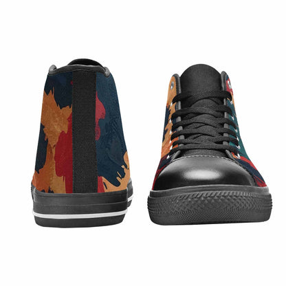 MEN'S Leopard Wallpaper Print High Top Canvas Grunge Custom Sneakers