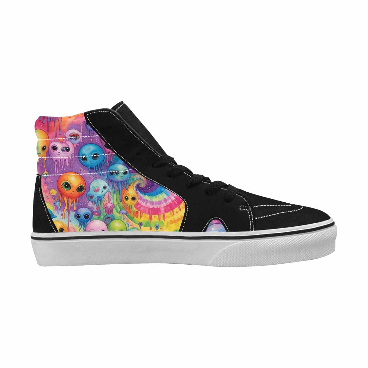MEN'S Aliens  Tie Dye High Top Canvas Dark Academia Custom Sneakers
