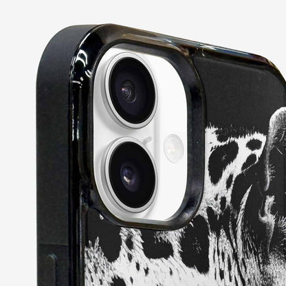 iPhone 16 Plus Case — Leopard Print Black And White Style, Customized Protective Case