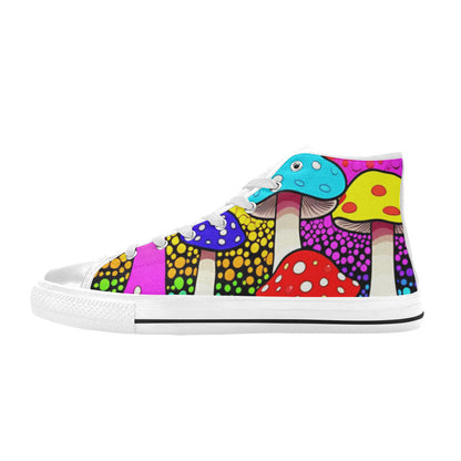 MEN'S Colorful Mushrooms Art Vibes High Top Canvas Vivid Shoes