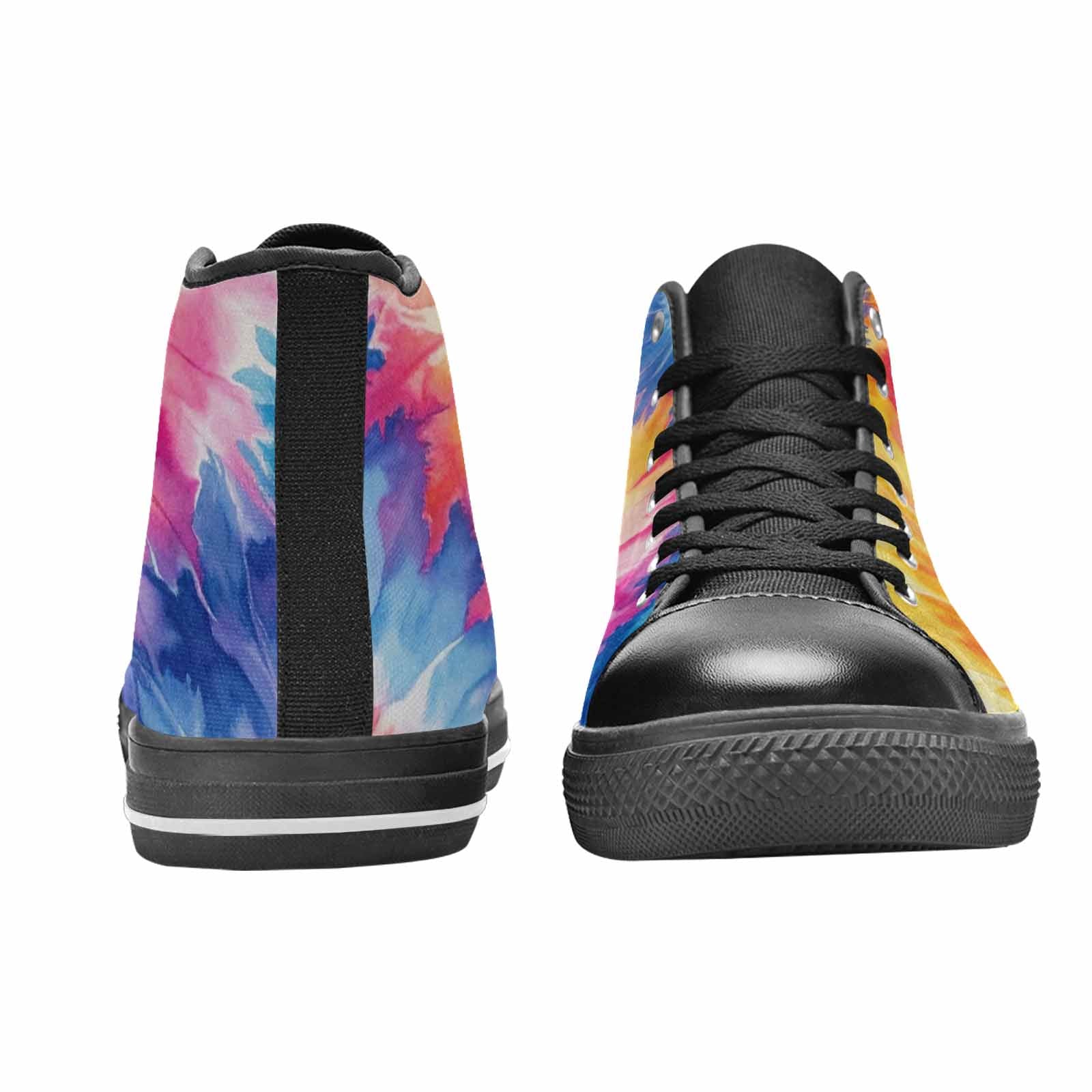 MEN'S Tie Dye Swirl High Top Canvas Vibrant Chaos Custom Sneakers