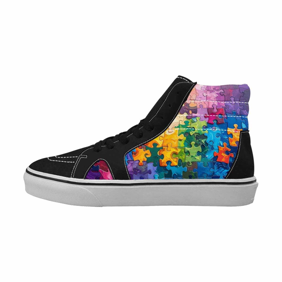 MEN'S Autism Puzzle Pieces High Top Canvas Cottagecore Sneakers