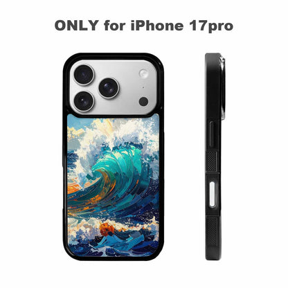 iPhone 17 Pro Case — Wave Crest Splash Wave Crest Watercolor, Custom Made Phone Cover
