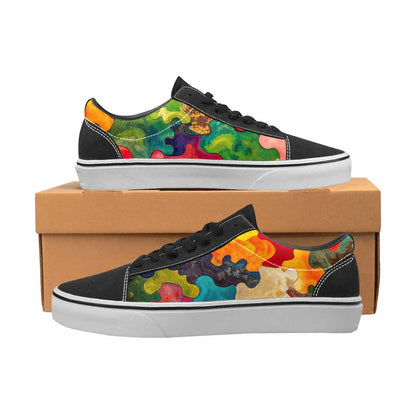 WOMEN'S Camo Patches Lace-Up Canvas Dark Academia Sneakers