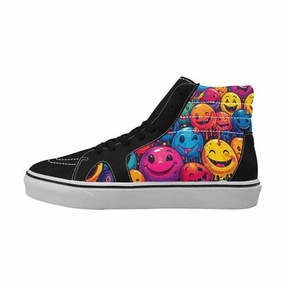 MEN'S Melting Moon Smiley High Top Canvas Y2K Custom Shoes